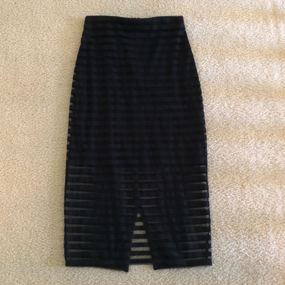Bebe striped mesh midi skirt 00